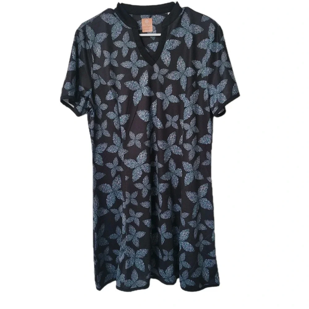 BEN HOGAN Short Sleeve Pixel Dress Size Large Black Active‎ Golf  Performance